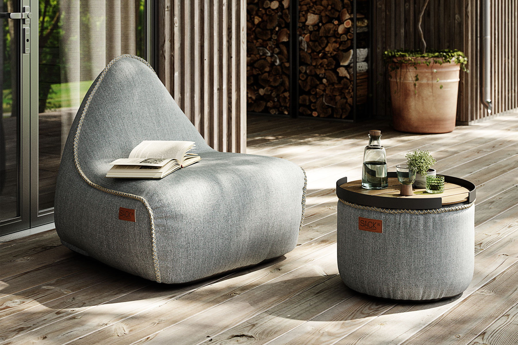 Cobana Lounge Chair & Pouf