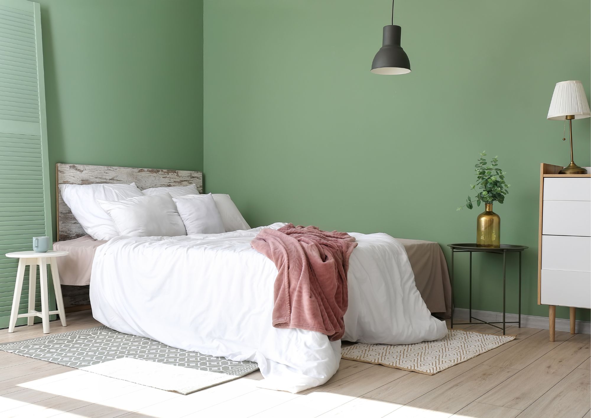 farge på soverommet: grønn